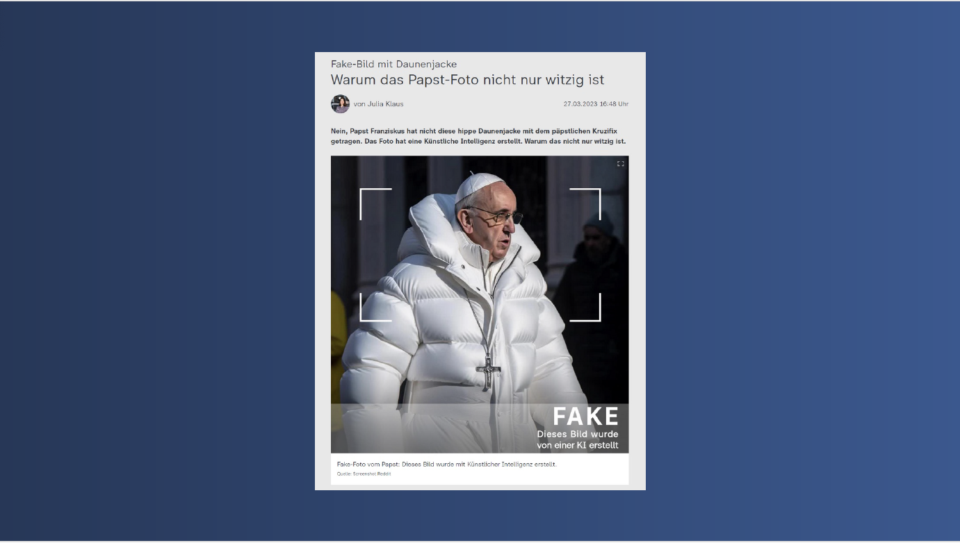 Fake Foto KI Papast