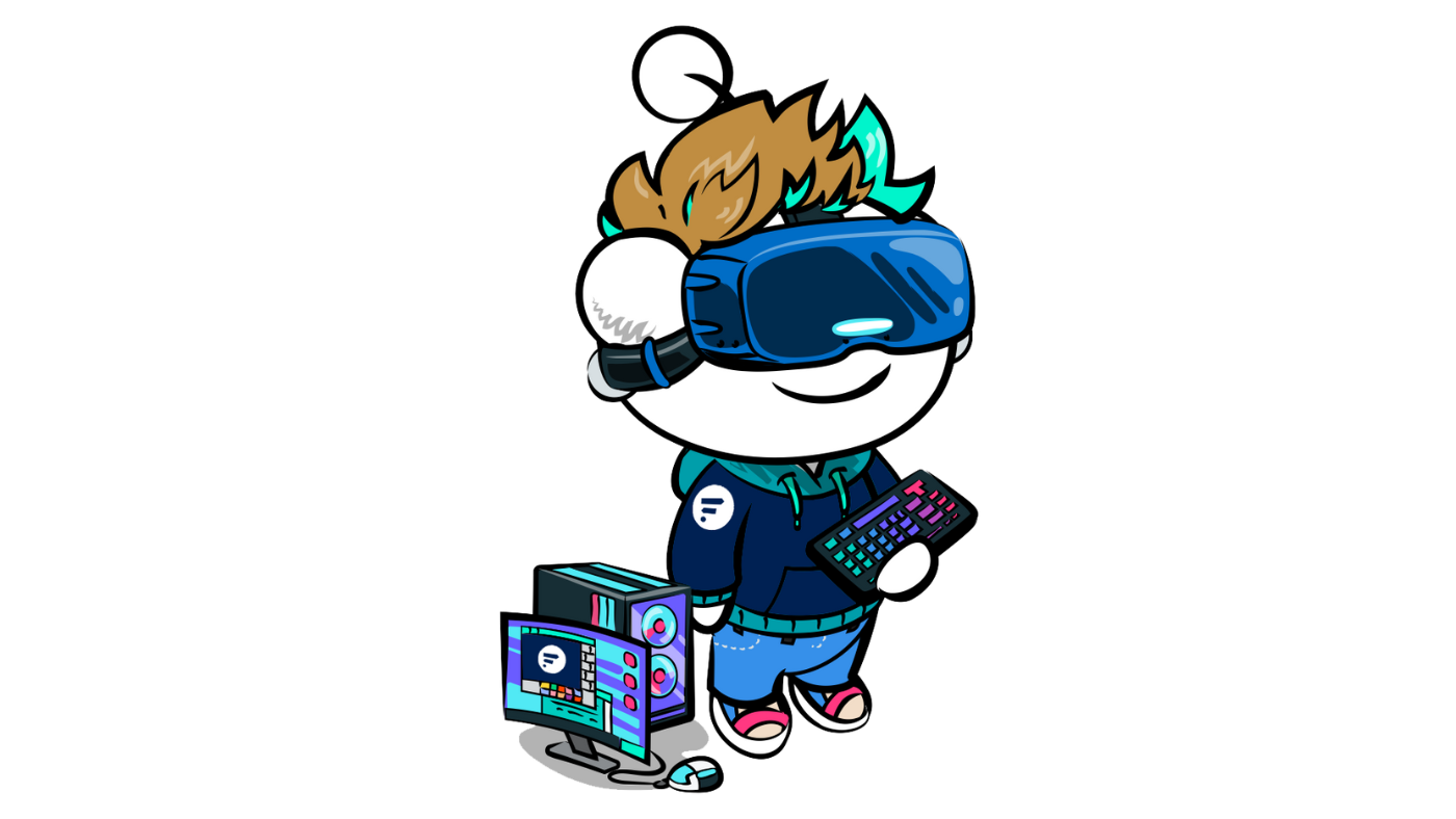 Ein Reddit User Icon mit VR Applikationen und dem Fink & Fuchs Logo